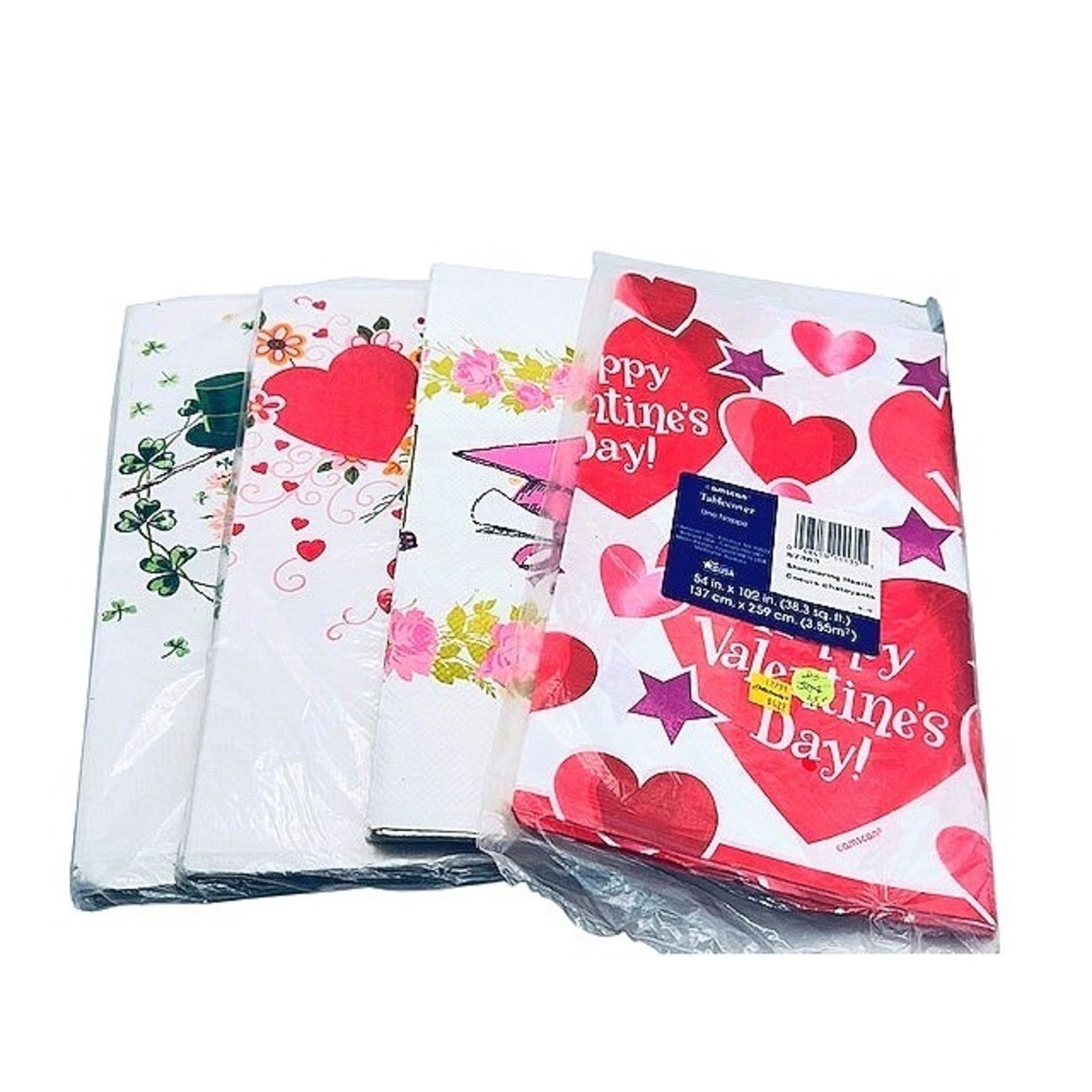 Vintage Beach Products Paper Table Covers Lot of 3 Graduation Hearts Shamrocks
